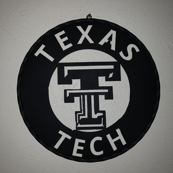 12",18",24",32",36" TEXAS TECH RUSTIC BLACK CUSTOM METAL VINTAGE CRAFT TEAM SIGN HANDMADE TO ORDER