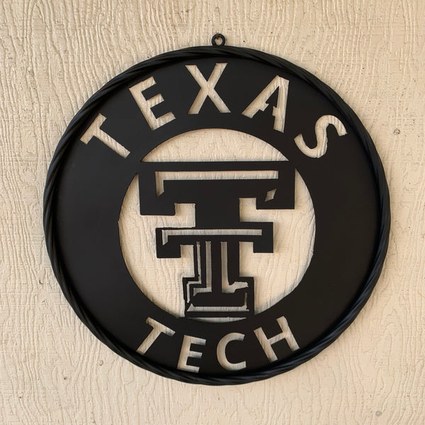 12",18",24",32",36" TEXAS TECH RUSTIC BLACK CUSTOM METAL VINTAGE CRAFT TEAM SIGN HANDMADE TO ORDER