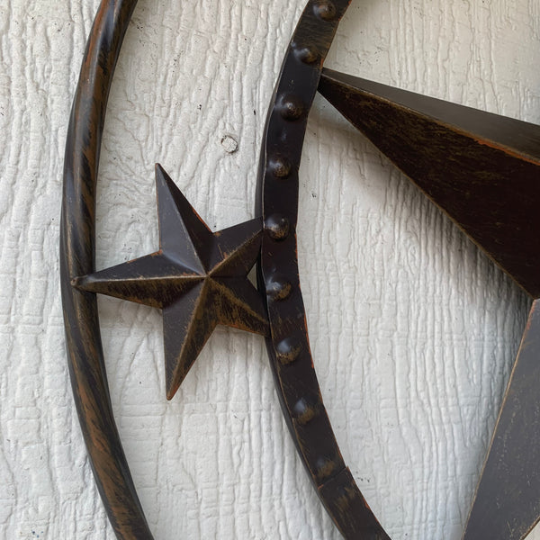 24" MULTI STAR BEADED COLIBROX BARN STAR METAL LONESTAR WESTERN HOME DECOR HANDMADE RUSTIC DARK BRONZE NEW