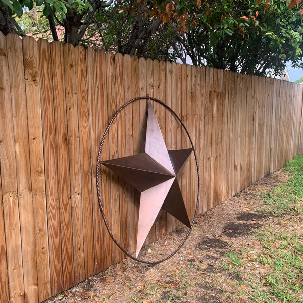LONE STAR 60" BARN STAR METAL RUSTIC  BRONZE VINTAGE COPPER WALL ART WESTERN HOME DECOR HANDMADE NEW EH10524