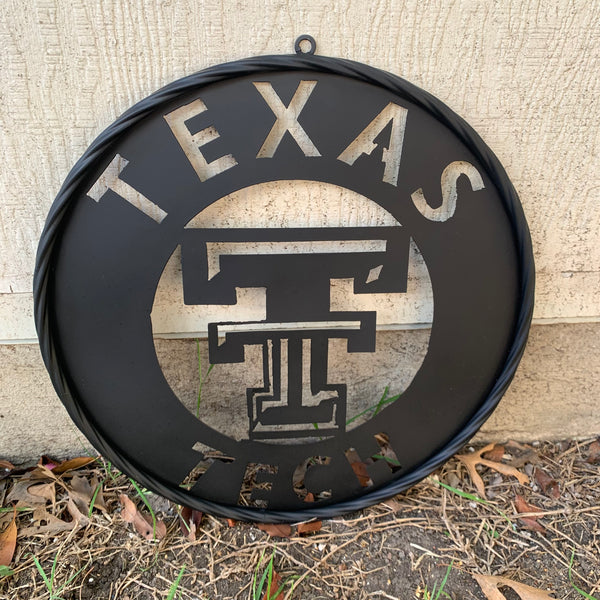 12",18",24",32",36" TEXAS TECH RUSTIC BLACK CUSTOM METAL VINTAGE CRAFT TEAM SIGN HANDMADE TO ORDER