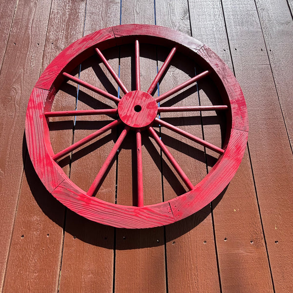 RED WAGON WHEEL BARN WOOD WESTERN HOME DECOR RUSTIC NEW 16",24",30",36",40"