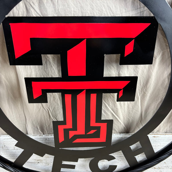TEXAS TECH CUSTOM METAL VINTAGE SIGN WESTERN HOME DECOR HANDMADE