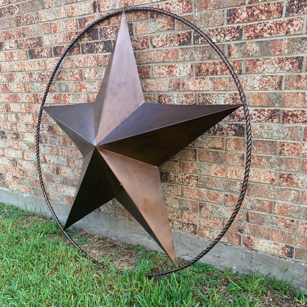 LONE STAR 60" BARN STAR METAL RUSTIC  BRONZE VINTAGE COPPER WALL ART WESTERN HOME DECOR HANDMADE NEW EH10524