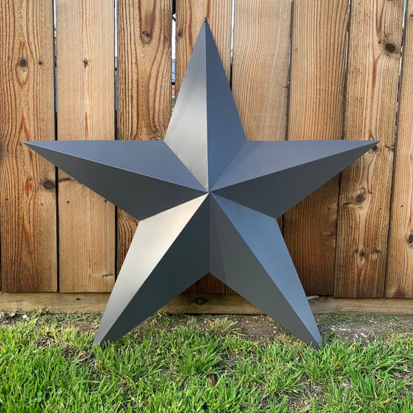 GUN METAL GREY STAR BARN STAR NO RING DAVID STAR 5 POINT WESTERN HOME DECOR HAND PAINTED