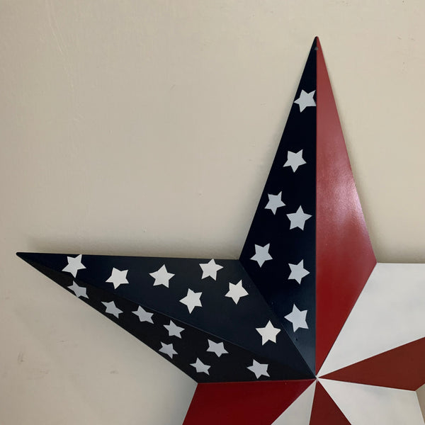 USA FLAG STAR STYLE# 5 RED WHITE & BLUE AMERICANA METAL BARN STAR WALL ART HANDMADE TO ORDER NEW