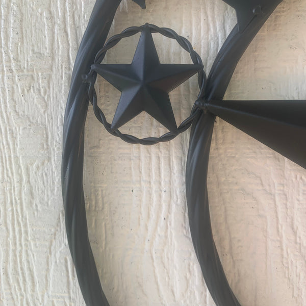 TEXAS 1836 BLACK BARN STAR METAL LONESTAR WESTERN HOME DECOR HANDMADE NEW 16",24",36",50"