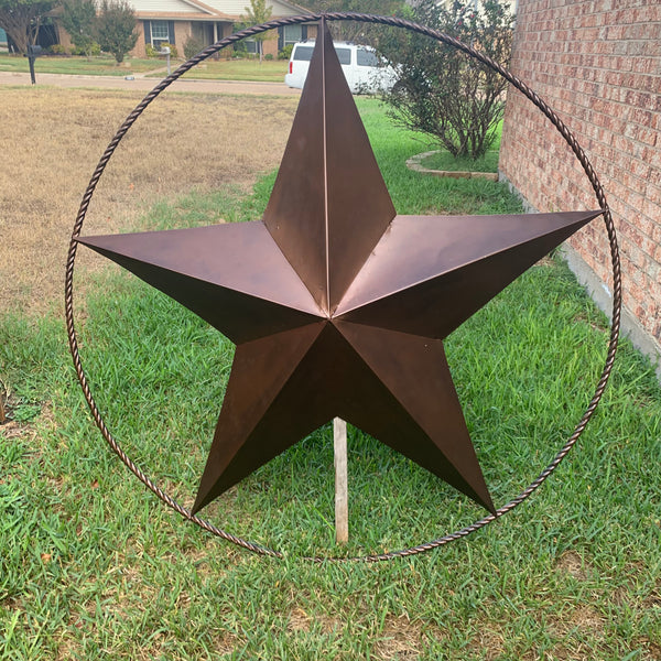 LONE STAR 60" BARN STAR METAL RUSTIC  BRONZE VINTAGE COPPER WALL ART WESTERN HOME DECOR HANDMADE NEW EH10524
