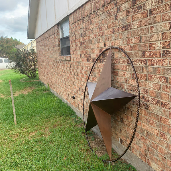 LONE STAR 60" BARN STAR METAL RUSTIC  BRONZE VINTAGE COPPER WALL ART WESTERN HOME DECOR HANDMADE NEW EH10524
