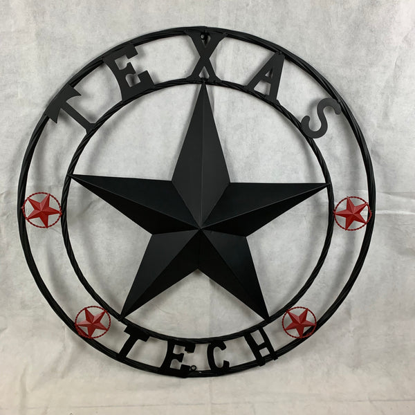 TEXAS TECH BARN STAR METAL LONESTAR CUSTOM VINTAGE METAL TEAM CRAFT ART WESTERN HOME DECOR SIZE:24",32",36",40",50"