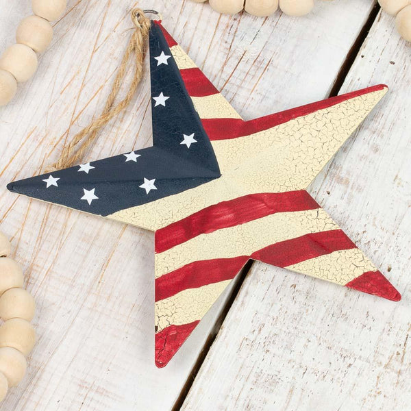 6" PRIMITIVE AMERICANA 3D BARN STAR METAL PATRIOTIC WALL ART WESTERN HOME DECOR NEW #EH12187