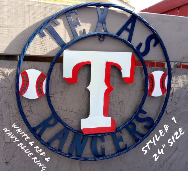 12", 18", 24", 32" TEXAS RANGERS BARN CUSTOM METAL VINTAGE CRAFT SIGN TEAM HANDMADE