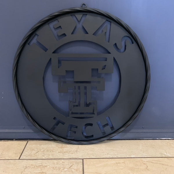 12",18",24",32",36" TEXAS TECH RUSTIC BLACK CUSTOM METAL VINTAGE CRAFT TEAM SIGN HANDMADE TO ORDER