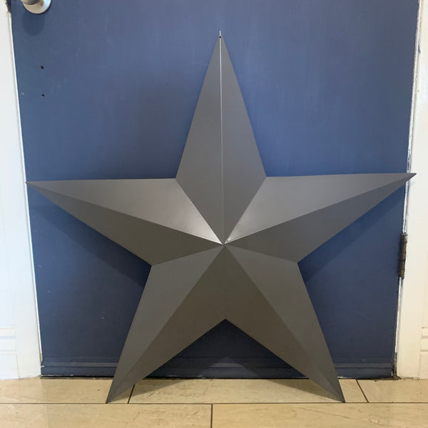 GUN METAL GREY STAR BARN STAR NO RING DAVID STAR 5 POINT WESTERN HOME DECOR HAND PAINTED