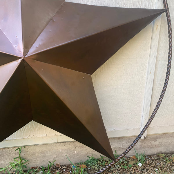 LONE STAR 60" BARN STAR METAL RUSTIC  BRONZE VINTAGE COPPER WALL ART WESTERN HOME DECOR HANDMADE NEW EH10524
