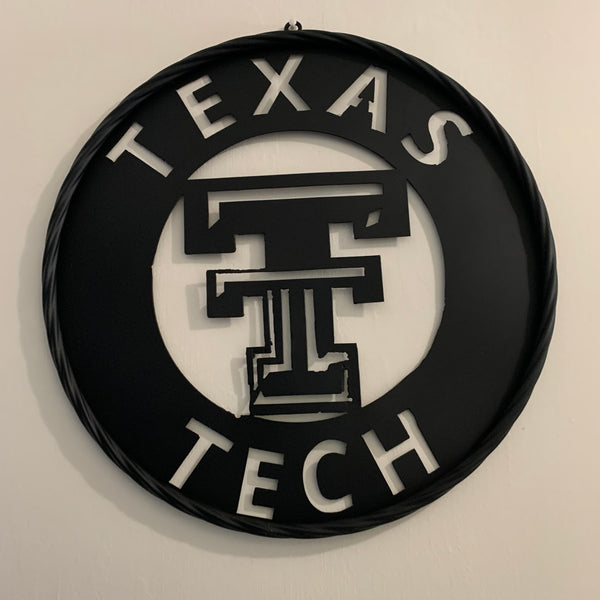 12",18",24",32",36" TEXAS TECH RUSTIC BLACK CUSTOM METAL VINTAGE CRAFT TEAM SIGN HANDMADE TO ORDER