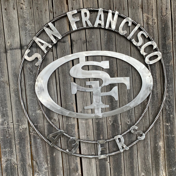 36" SAN FRANCISCO 49ERS CUSTOM RAW METAL VINTAGE CRAFT TEAM SIGN HANDMADE