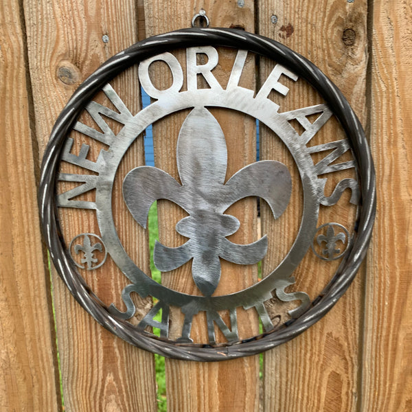 12", 18", 24 NEW ORLEANS SAINTS CUSTOM RAW METAL CRAFT SIGN WALL ART WESTERN HOME DECOR LASERCUT ART