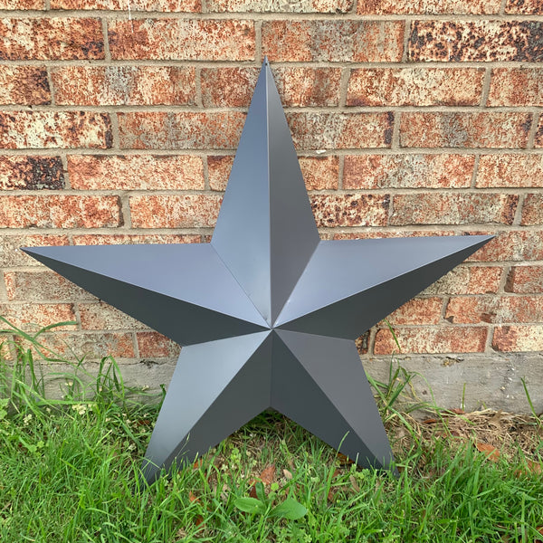 GUN METAL GREY STAR BARN STAR NO RING DAVID STAR 5 POINT WESTERN HOME DECOR HAND PAINTED