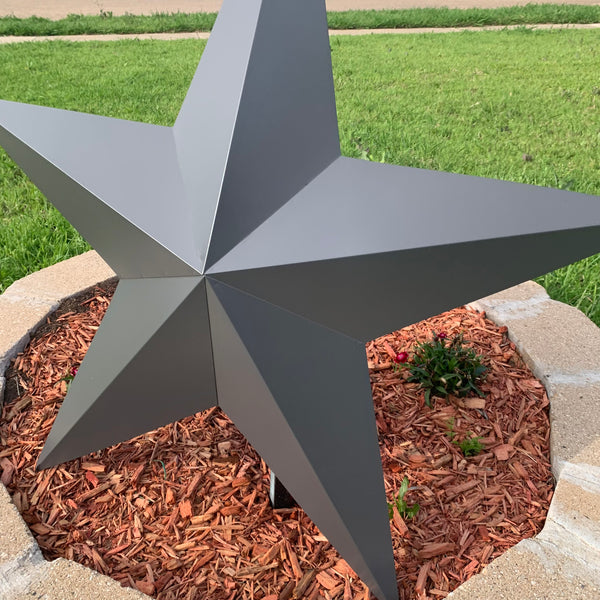 GUN METAL GREY STAR BARN STAR NO RING DAVID STAR 5 POINT WESTERN HOME DECOR HAND PAINTED