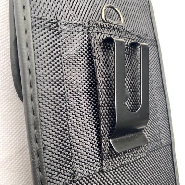 #EH11389 NYLON 7" RUGGED PHONE POUCH EXTRA LARGE BELT LOOP HOLSTER BLACK CELL PHONE CASE VERTICAL UNIVERSAL OVERSIZE Z-LITE BRAND NEW