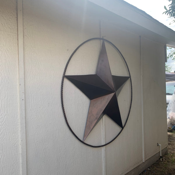LONE STAR 60" BARN STAR METAL RUSTIC  BRONZE VINTAGE COPPER WALL ART WESTERN HOME DECOR HANDMADE NEW EH10524