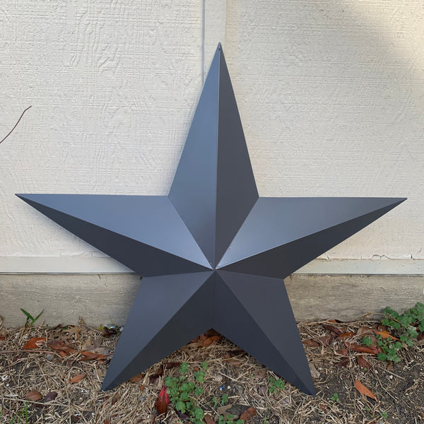 GUN METAL GREY STAR BARN STAR NO RING DAVID STAR 5 POINT WESTERN HOME DECOR HAND PAINTED