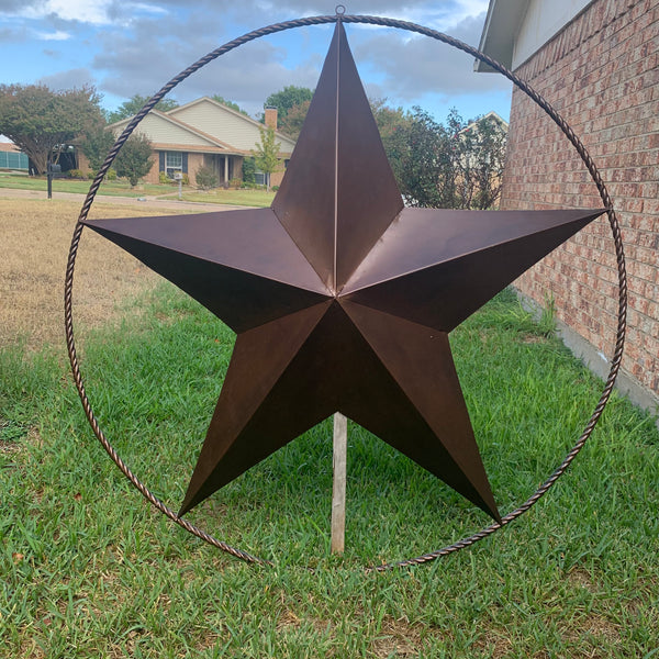 LONE STAR 60" BARN STAR METAL RUSTIC  BRONZE VINTAGE COPPER WALL ART WESTERN HOME DECOR HANDMADE NEW EH10524