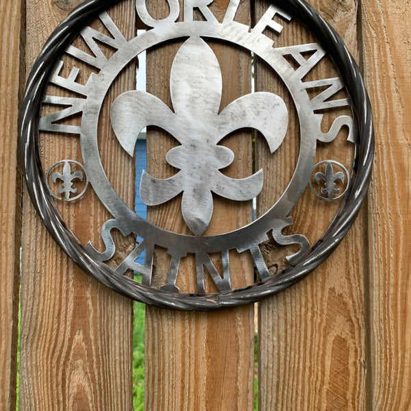 12", 18", 24 NEW ORLEANS SAINTS CUSTOM RAW METAL CRAFT SIGN WALL ART WESTERN HOME DECOR LASERCUT ART