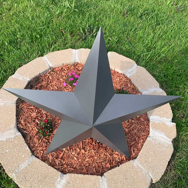 GUN METAL GREY STAR BARN STAR NO RING DAVID STAR 5 POINT WESTERN HOME DECOR HAND PAINTED