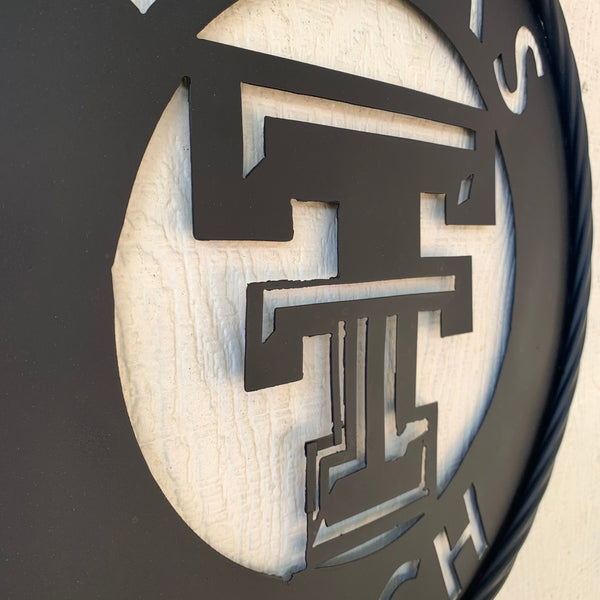 12",18",24",32",36" TEXAS TECH RUSTIC BLACK CUSTOM METAL VINTAGE CRAFT TEAM SIGN HANDMADE TO ORDER