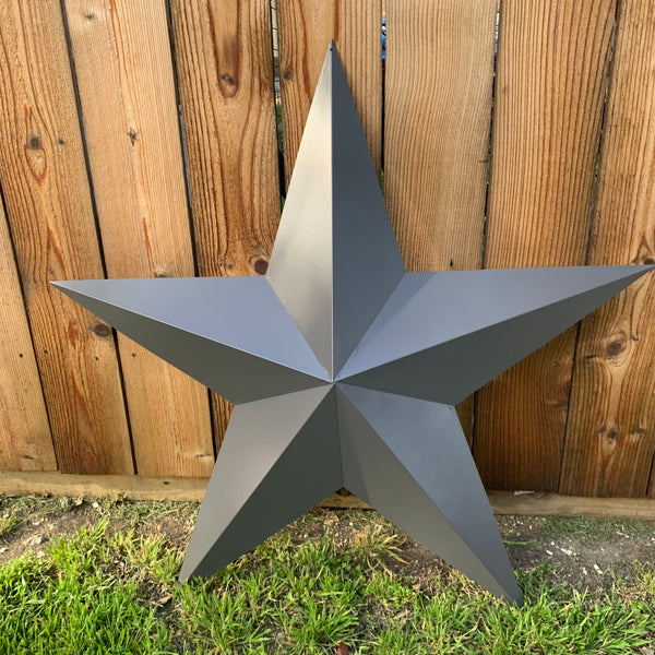 GUN METAL GREY STAR BARN STAR NO RING DAVID STAR 5 POINT WESTERN HOME DECOR HAND PAINTED