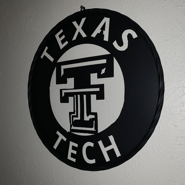 12",18",24",32",36" TEXAS TECH RUSTIC BLACK CUSTOM METAL VINTAGE CRAFT TEAM SIGN HANDMADE TO ORDER