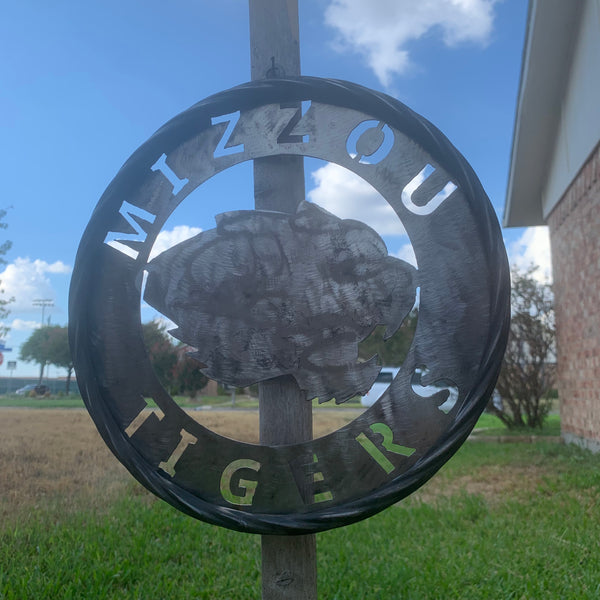 12", 18", 24", 32" MIZZOU TIGERS MISSOURI CUSTOM RAW METAL VINTAGE CRAFT TEAM SIGN HANDMADE