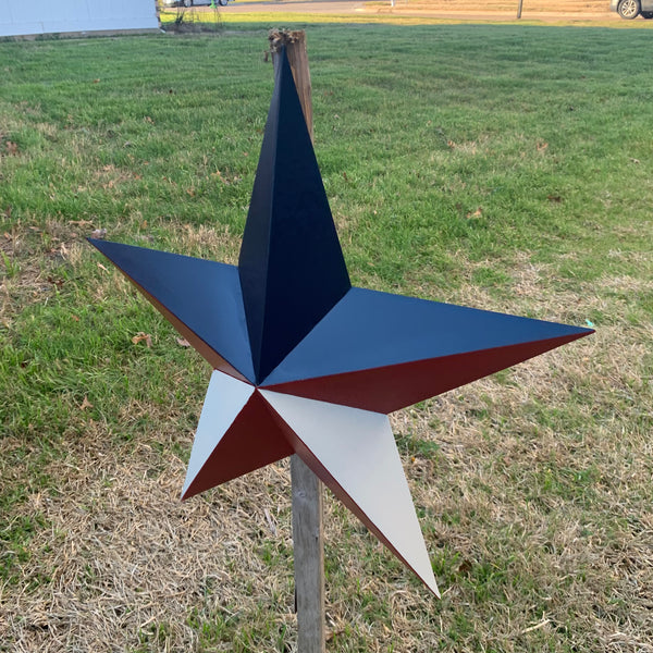 16",24",36" RED WHITE & BLUE METAL BARN STAR METAL WALL ART HANDMADE