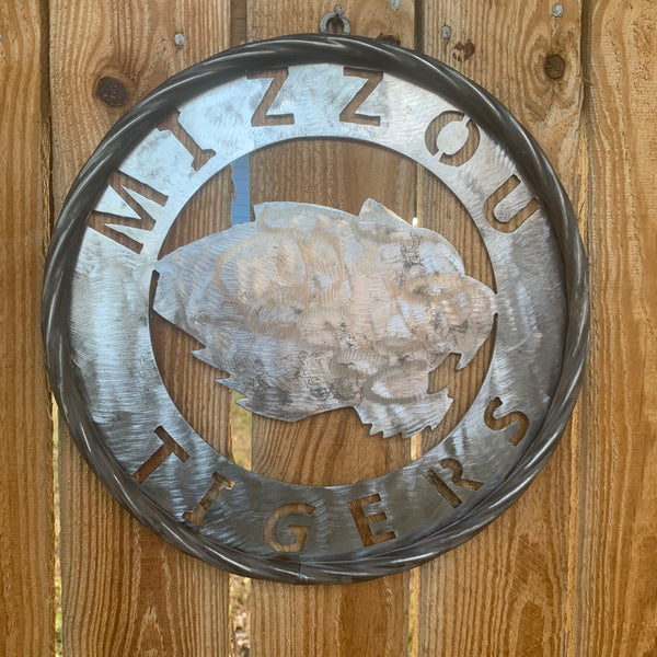 12", 18", 24", 32" MIZZOU TIGERS MISSOURI CUSTOM RAW METAL VINTAGE CRAFT TEAM SIGN HANDMADE