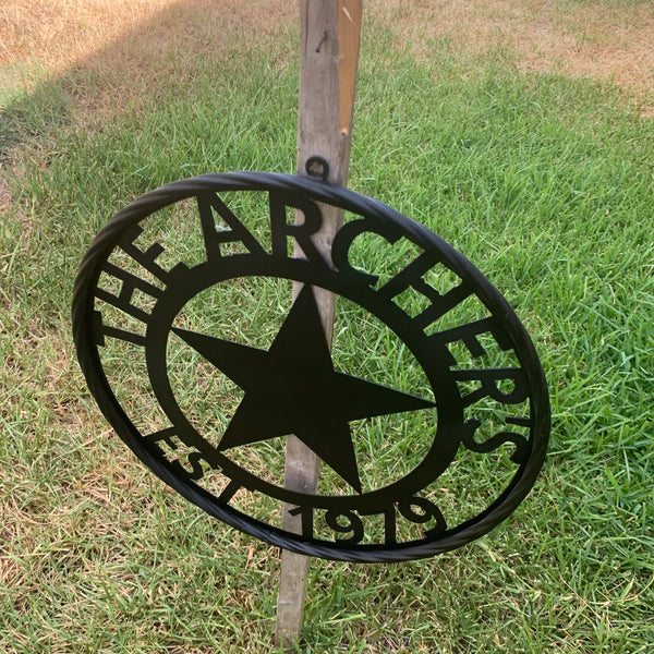 ARCHER STYLE YOUR CUSTOM NAME LASERCUT METAL SIGN WESTERN HOME DECOR HANDMADE ART