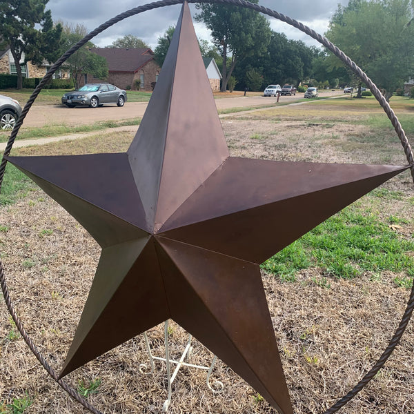 LONE STAR 60" BARN STAR METAL RUSTIC  BRONZE VINTAGE COPPER WALL ART WESTERN HOME DECOR HANDMADE NEW EH10524