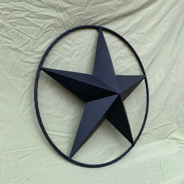 RUSTIC BLACK BARN STAR METAL LONE STAR 3d TWISTED ROPE RING WESTERN HOME DECOR HANDMADE NEW 12",16",24",32",36"-#EH10608