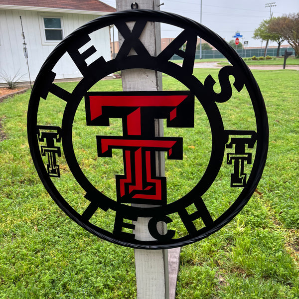TEXAS TECH CUSTOM METAL VINTAGE SIGN WESTERN HOME DECOR HANDMADE