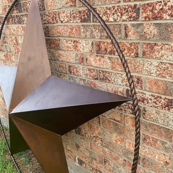 LONE STAR 60" BARN STAR METAL RUSTIC  BRONZE VINTAGE COPPER WALL ART WESTERN HOME DECOR HANDMADE NEW EH10524