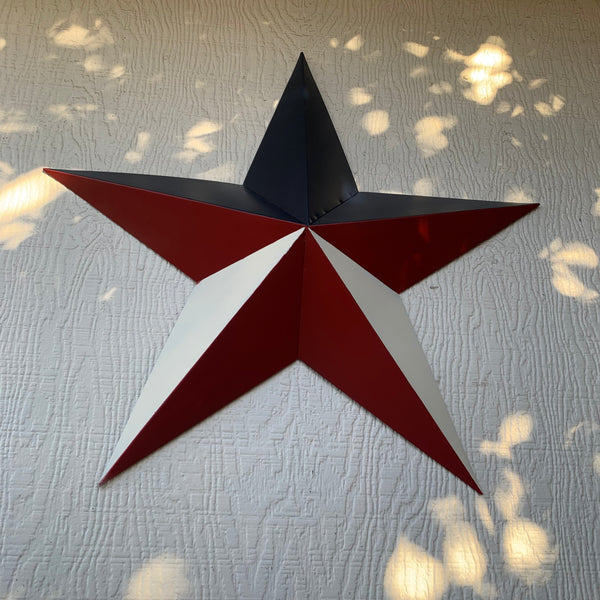 16",24",36" RED WHITE & BLUE METAL BARN STAR METAL WALL ART HANDMADE