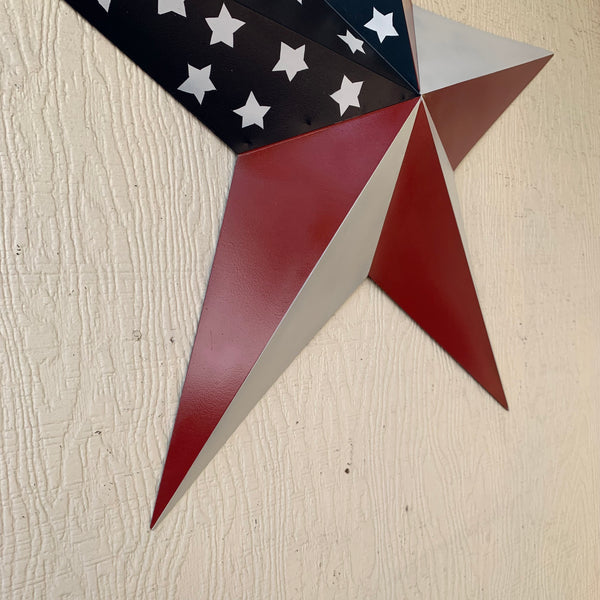 USA FLAG STAR STYLE# 5 RED WHITE & BLUE AMERICANA METAL BARN STAR WALL ART HANDMADE TO ORDER NEW