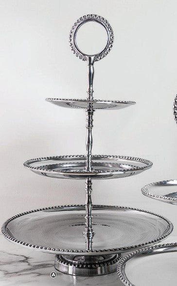 IH_71453 26" BEADED 3 TIER STAND WESTERN HOME DECOR HANDMADE BRAND NEW