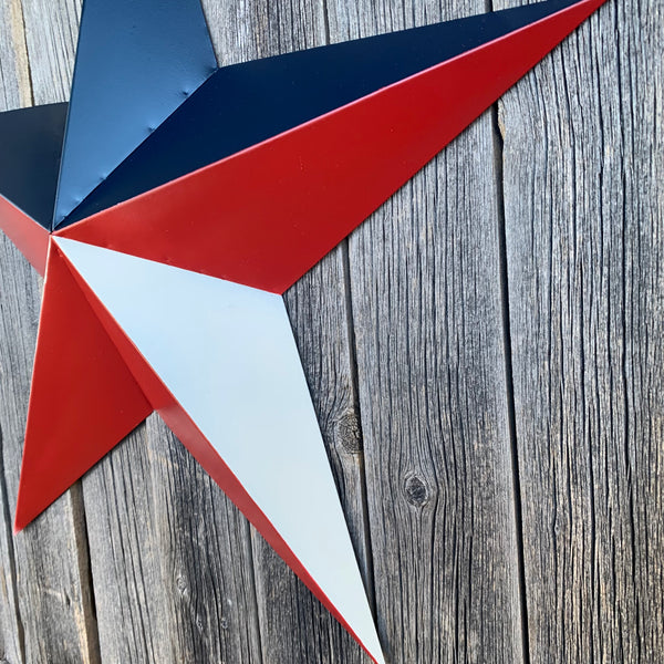 16",24",36" RED WHITE & BLUE METAL BARN STAR METAL WALL ART HANDMADE