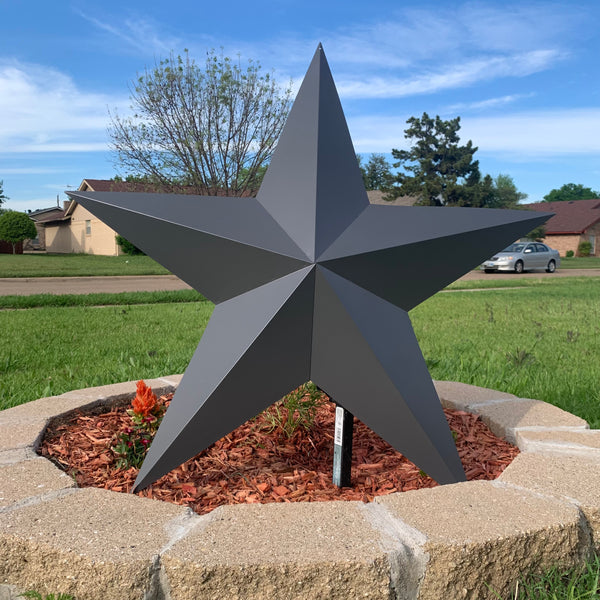 GUN METAL GREY STAR BARN STAR NO RING DAVID STAR 5 POINT WESTERN HOME DECOR HAND PAINTED