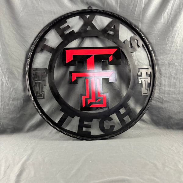 TEXAS TECH CUSTOM METAL VINTAGE SIGN WESTERN HOME DECOR HANDMADE