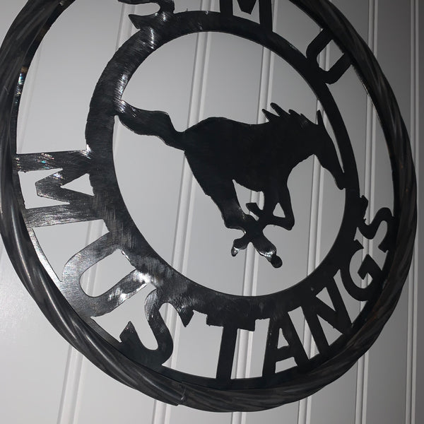 12",18",24",32",36" SMU MUSTANGS RAW METAL CUSTOM VINTAGE CRAFT WALL ART TEAM SIGN HANDMADE