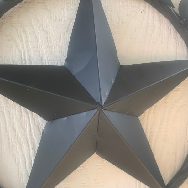 TEXAS 1836 BLACK BARN STAR METAL LONESTAR WESTERN HOME DECOR HANDMADE NEW 16",24",36",50"