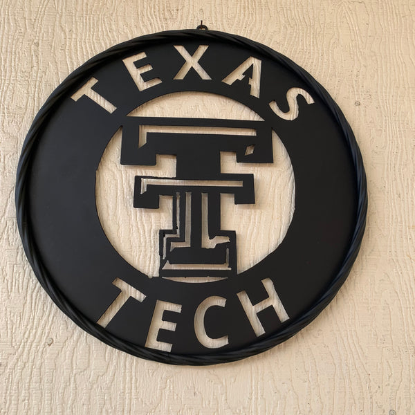 12",18",24",32",36" TEXAS TECH RUSTIC BLACK CUSTOM METAL VINTAGE CRAFT TEAM SIGN HANDMADE TO ORDER